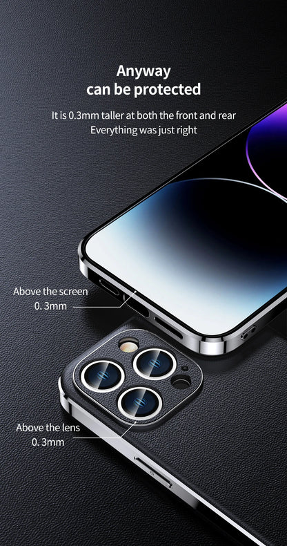 LANGSIDI Luxury Ultra Thin Shockproof Leather Case For iPhone 17 16 Pro Max 15 Plus 14 13 12 11 Air Lens Protective Cover