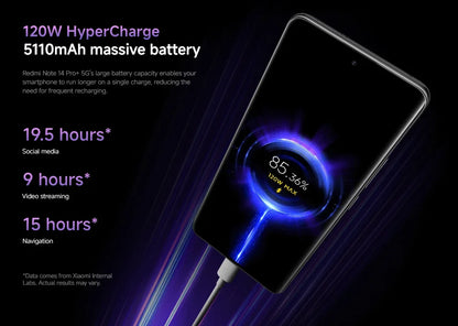 Global Version Xiaomi Redmi Note 14 Pro Plus 5G Snapdragon® 7s Gen 3 NFC 6.67” AMOLED 120Hz 5110mAh 120W Fast Charging 200MP