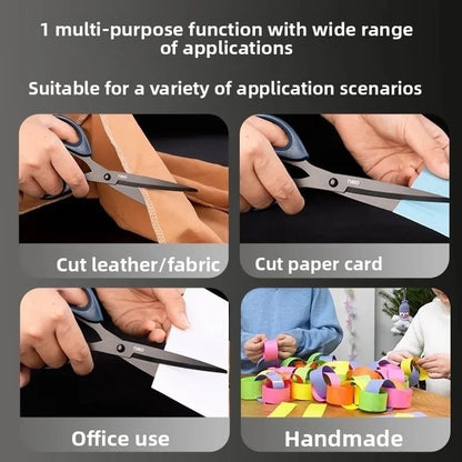 Deli Black Blade Scissors Stainless Steel Anti-Rust Shears Comfort Grip Office School Home Craft Cutting Stationery