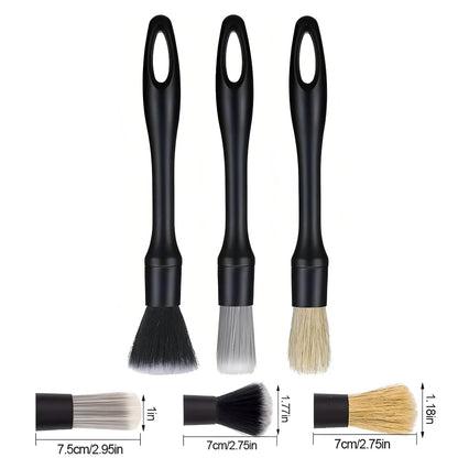 Car Detailing Brushes Kit Automotive Interior Dust Washing Brush Vehicle Microfiber Sweeping Brush Car Wheel Hole Cleaning Tools