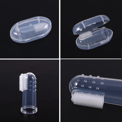 Veterinarian Recommended Silicone Finger Toothbrush for Pets Dogs Cats Oral Care Cleaning Massager