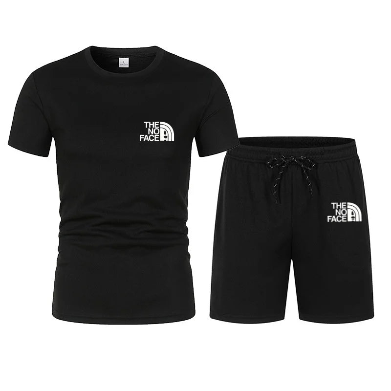 Summer Fashion Trend Casual Sports Two-Piece Set Trendy Men's Short-Sleeved T-Shirt+Shorts Set