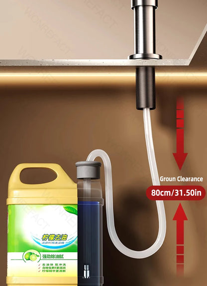 Soap Dispenser for Kitchen Sink Built in Sink Soap Dispenser Brushed Countertop Soap Dispenser Pump Silver Blackgray