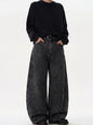 High Streets Spring Summer Men's Jeans American Baggy Wide Leg Curved Knife Denim Pants Loose Solid Color Male Trendy Trousers