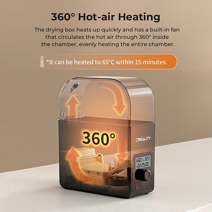 Creality Filament Dryer Box 2.0 360° Hot-air Heating 1.75mm / 2.85mm Filaments Support 24 Hours Timer Real-time Humidity