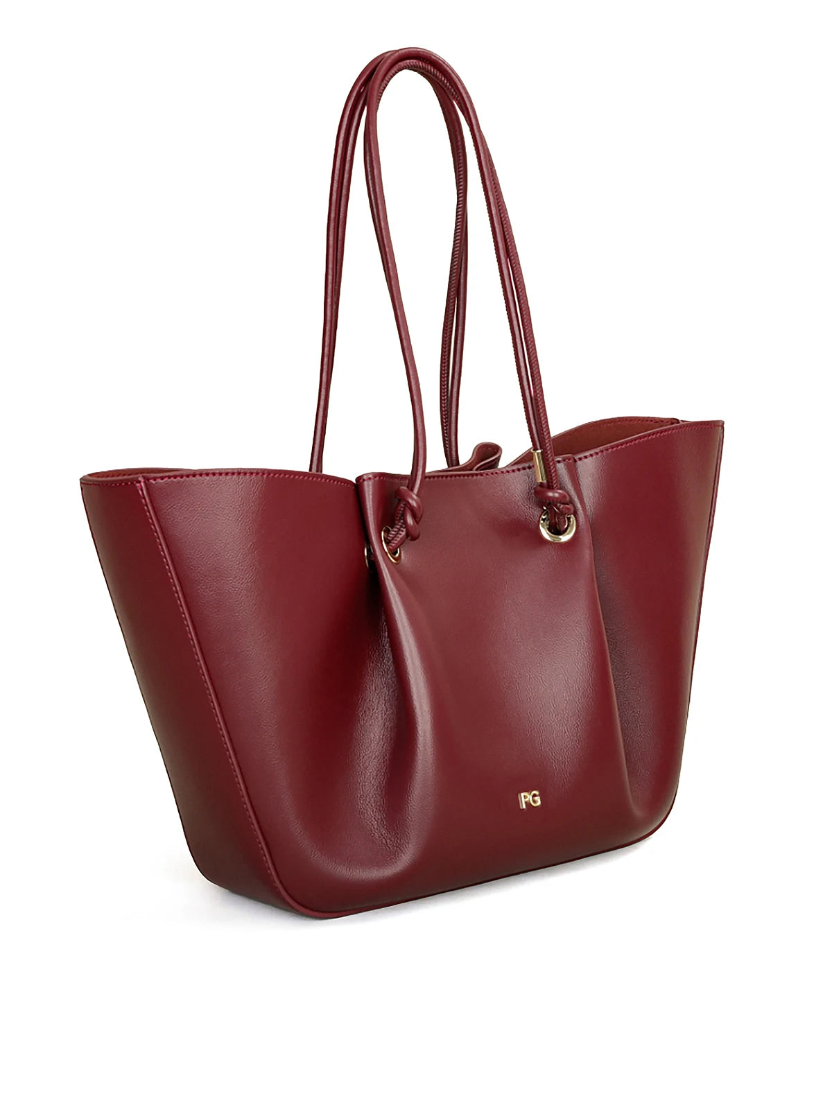 PG Women Pebbled Leather Tote Bag Large Capacity Fashion Shoulder Top Handle Handbag Elegant Daily Work
