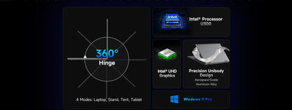 CHUWI MiniBook X Laptop Tablet PC 2 In 1 16GB 512G SSD Intel U300/N150 10.51 Inch FHD IPS Screen 1920*1200 Windows 11 Notebook