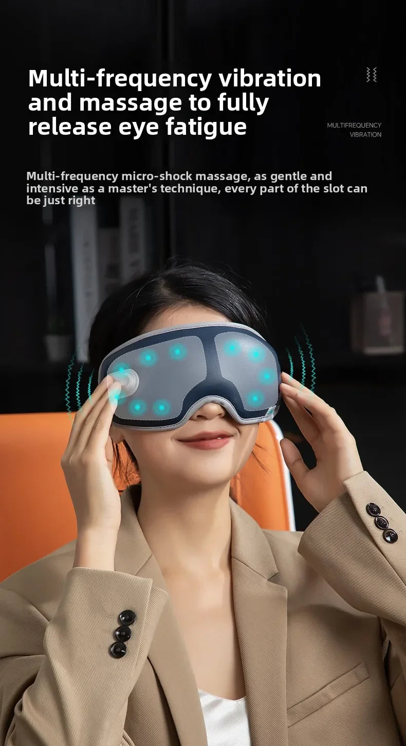 7 Mode Smart Eye Massager USB Charging Eyemask 3D Vibration Massage Eye Relax Warmth Sleep Shading Office Home Travel Eye Mask