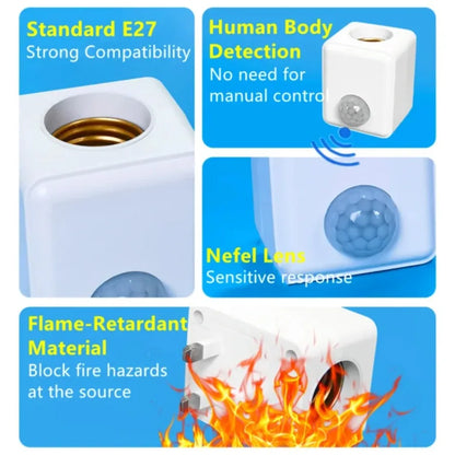 E27 PIR Motion Sensor Led Switch Lamp Base EU/US AC85-265V Plug Human Induction Light Bulb Holder Socket Adapter Converter