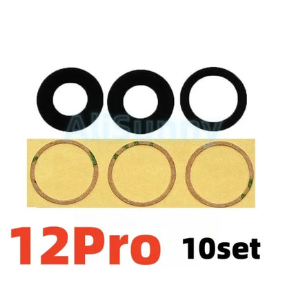 AliSunny 10pcs Back Camera Glass for iPhone 7 8 Plus 6 6S 6Plus 7Plus X XR XS Max 11 12 Rear Cover Lens 3M Sticker Holder Parts