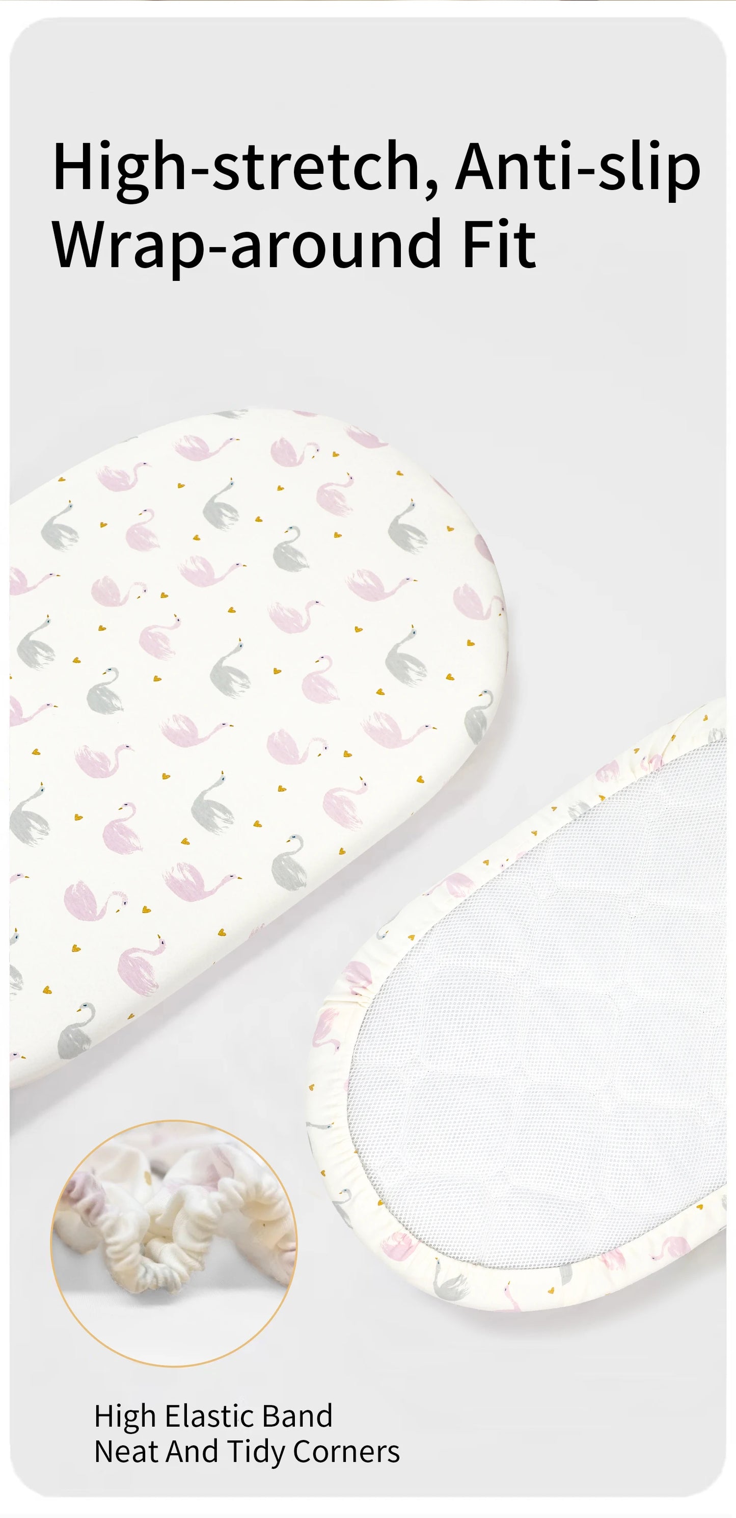 Cartoon Printed Crib Sheet Set Baby Bedding Toddler Mattress & Changing Pad Cover Polyester Cotton Fitted Bassinet Sheets