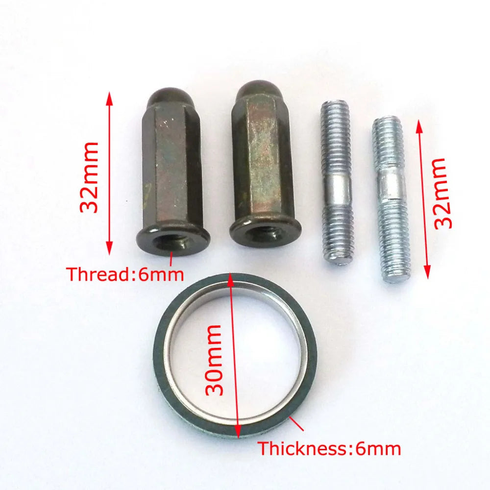 Scooter Muffler Exhaust Motorcycle Chinese Scooter Exhaust Studs Nuts Gasket Set Gy6 50cc 125cc 150cc Qmb139 Moto
