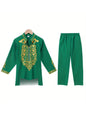 Muslim Robe Trousers The Traditional Dress of Arab Men 3D Pattern Printing Black White Yellow Navy Blue Long-Sleeved