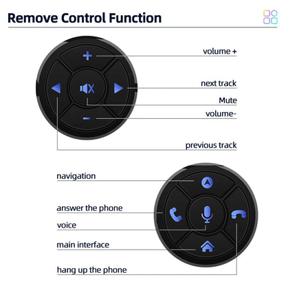 Junsun Universal Car Wireless Steering Wheel Control Button for for Android Autoradio 10 Key Functions Controller With LED Light