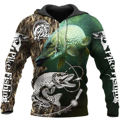 Animal Fisher Marlin Sweatshirts Man Tracksuit Fishing Camo Hoodies For Men Fashion Streetwear Harajuku Y2k 3D Print Pullovers