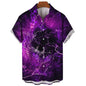 3D Printed Punk Purple Lightning Graphic Blouses Harajuku Fashion Hip Hop Shirts For Men Clothes Hawaiian Y2k Lapel Blouse Tops