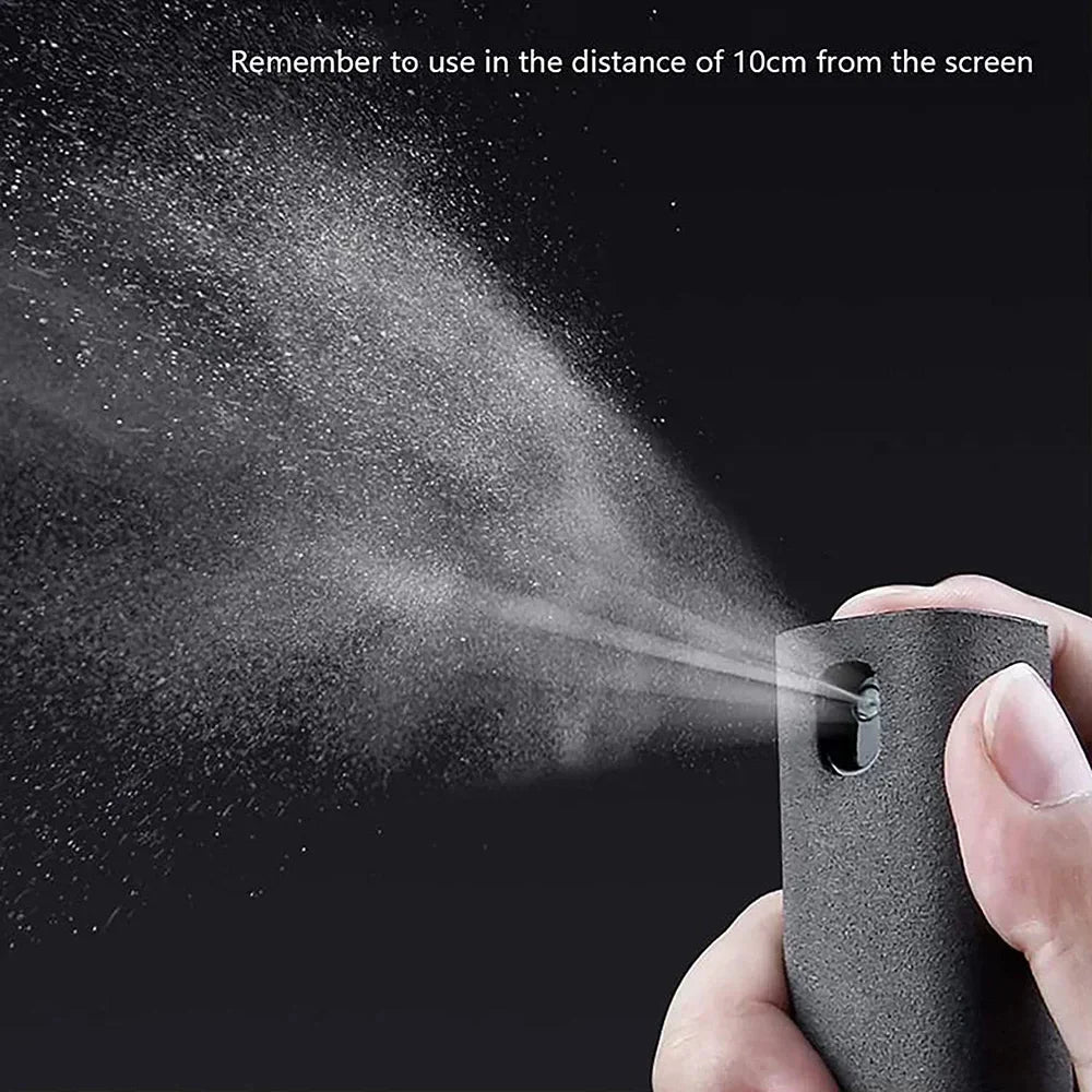 2-IN-1 Screen Dust Removal Microfiber Cloth Wipe Spray Bottle Set Laptop Tablet Mobile Phone Cleaning Tools Portable Cleaner