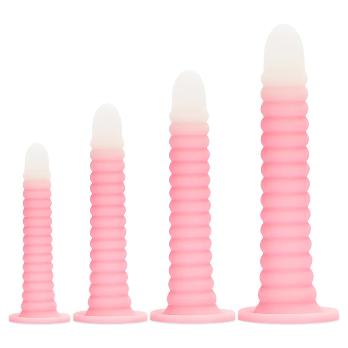 Adult Erotic Sex Toys Gradient Pink Anal Plug Dildo Massager With Threaded Design Strong Suction Cup Extra Long Anal Butt Plug
