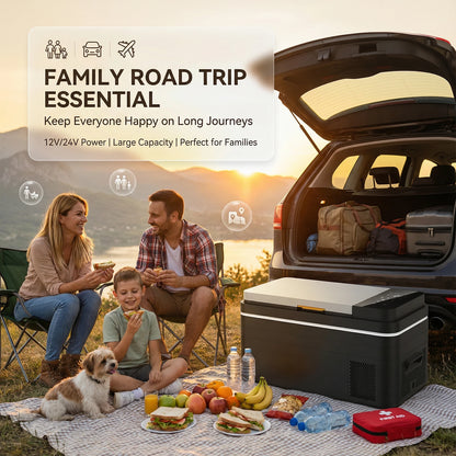 Podofo Car Refrigerator 20L 25L 30L Mini Compressor Car Freezer Cooler 48QT APP Control Cooler 12 24V DC 100 240V AC For Camping Truck Home Travel