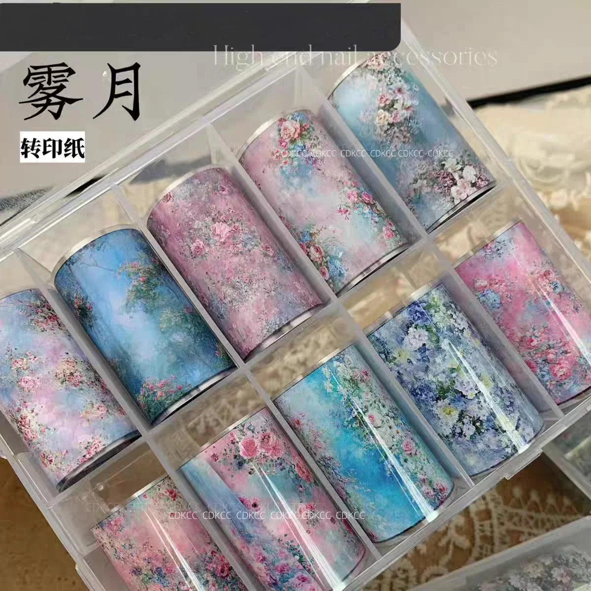 10Rolls Lacce Flower  Nail Foils Transfer Paper  Nail Art Stickers  Manicure Set Decal  Nails Decoration