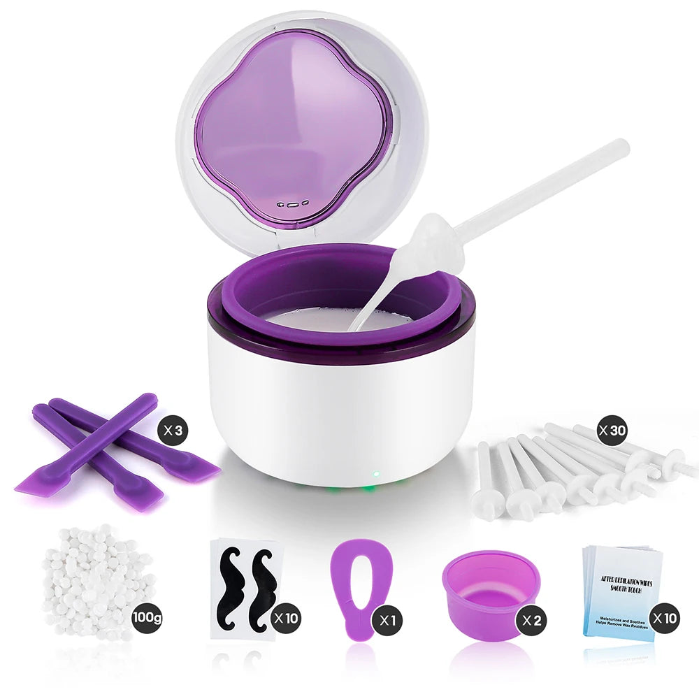 40g Mini Silicone Bowl Wax Heater Waxing Kit Hair Removal Wax-melt Machine Wax Bean Depilatory Wax Warmer Wax Heating Pot Melter