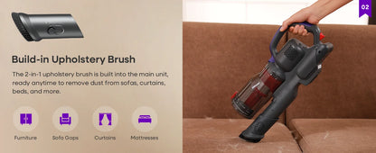 Erabros EV3 Cordless Vacuum Cleaner 500w 60Kpa Suction Power 60mins Cordless Vacuum Handheld Smart Home Dust Mug 3 Suction Model
