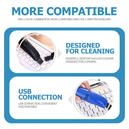 Keyboard Cleaner Mini USB Keyboard Vacuum Cleaner Portable Computer Cleaning Brush for Laptop PC Desk Dust Removal