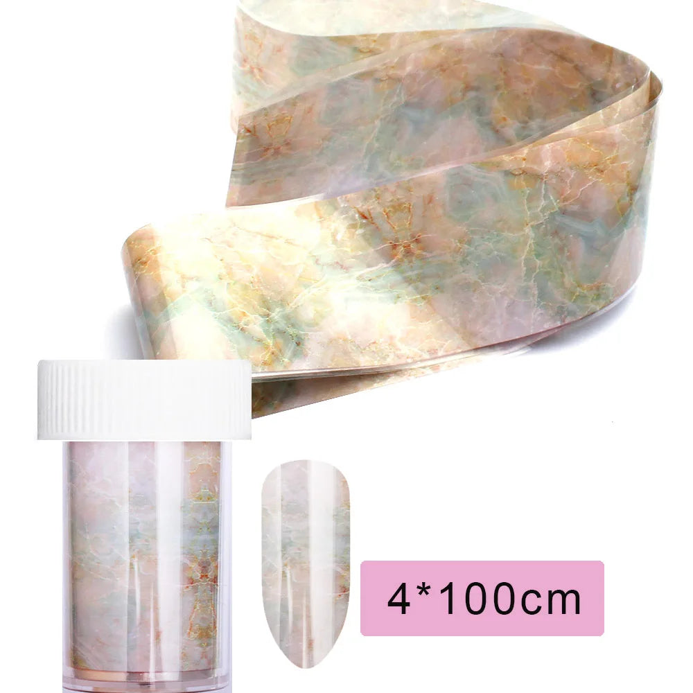 16Pc Holographic Nail Foil Set Starry Transfer 20*4cm Sticker Laser Flowers Leopard Mix Design Decal DIY Nail Art Decoration