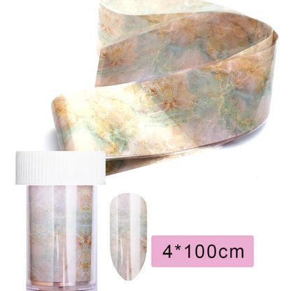 16Pc Holographic Nail Foil Set Starry Transfer 20*4cm Sticker Laser Flowers Leopard Mix Design Decal DIY Nail Art Decoration