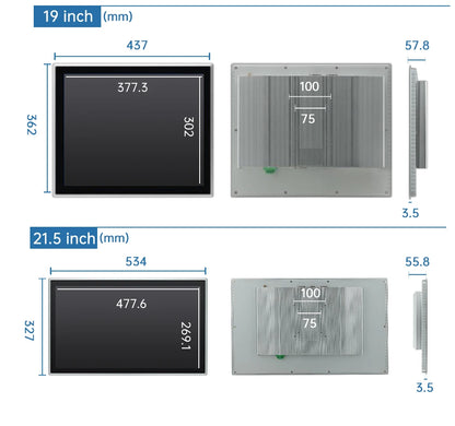 8~21.5 inch Aio Touch Industrial Screen IP65 Touch Screen integrated pc,Aio Industrial Embedded Panel PC TouchScreen Monitor