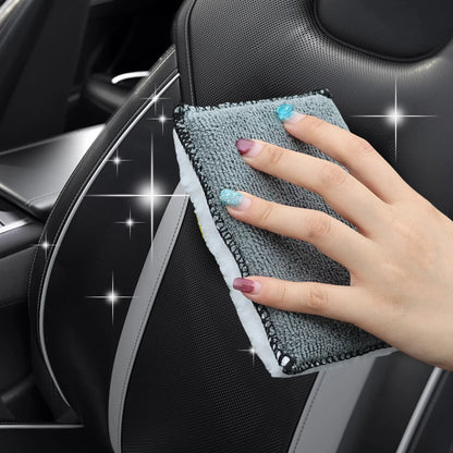 1/3/10Pcs Car Cleaning Microfiber Sponge Auto Interior Fleece Scrubbing Towel for Plastic Leather Wax Sponge Car Cleaning Tools