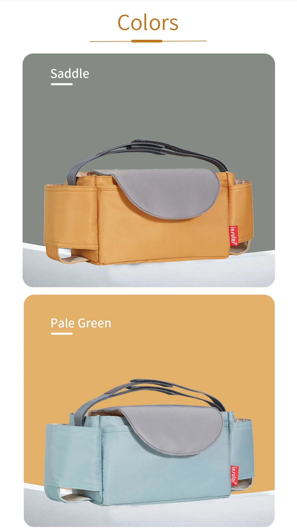 Stroller Organizer Bag,Multifunctional Mommy Diaper Bag with Basket,Hooks & Cup Holder,Universal Pram Buggy Carriage Accessories