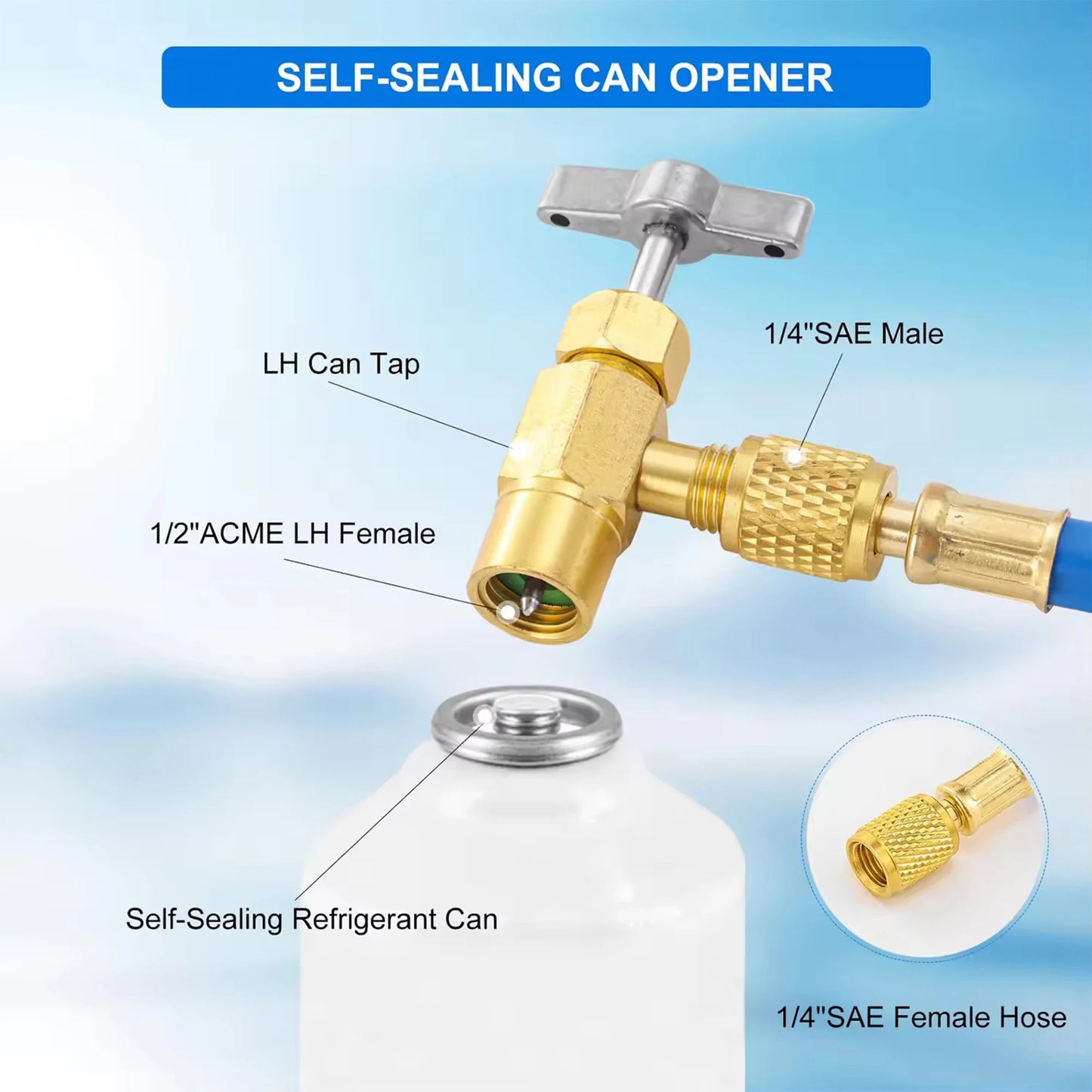 Refrigerant Charging Hose R134A with Gauge Automotive AC Refill Kit Compatible Gas Pressure Measuring Tool for Car Air Repair