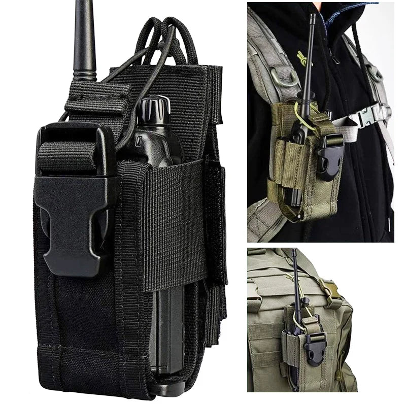 New Tactical Adjustable Walkie Talkie Holder Radio Pouch Hunting Interphone Hanging Bag Outdoor Nylon Molle Radio Pouch