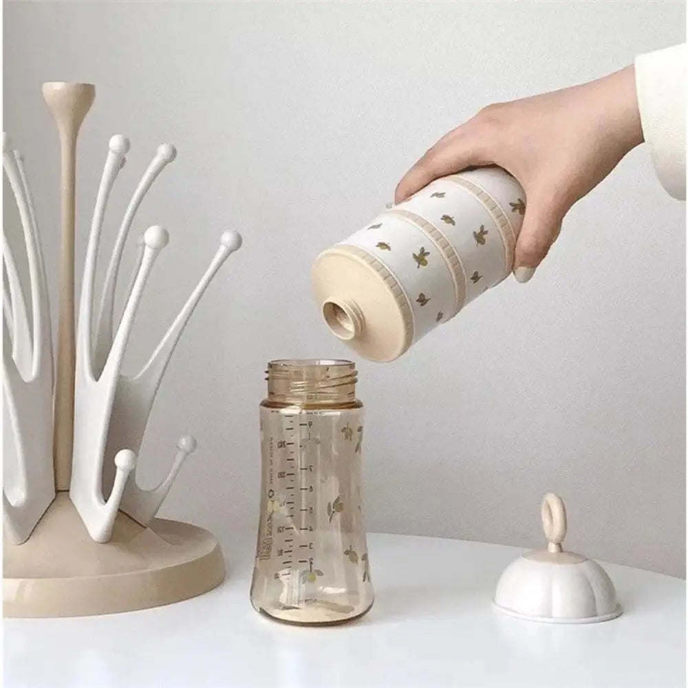 3 Layers Baby Milk Powder Box Cartoon Bear Tulip Portable Formula Dispenser Non-Spill Stackable Infant Food Tank Toddler