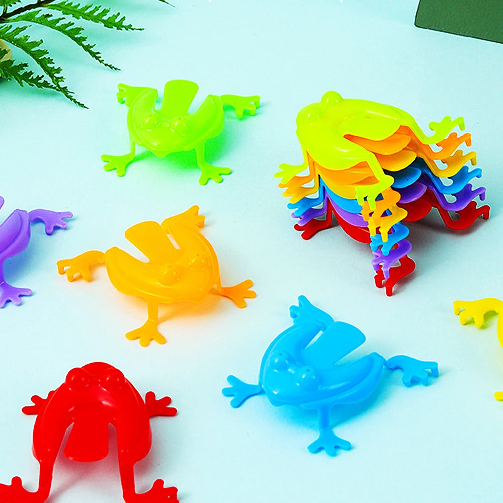 30 Pcs Mini Candy Color Jumping Leap Frog Bounce Fidget Classic Toys Stress Reliever Children Kids Christmas Party Favors Prizes