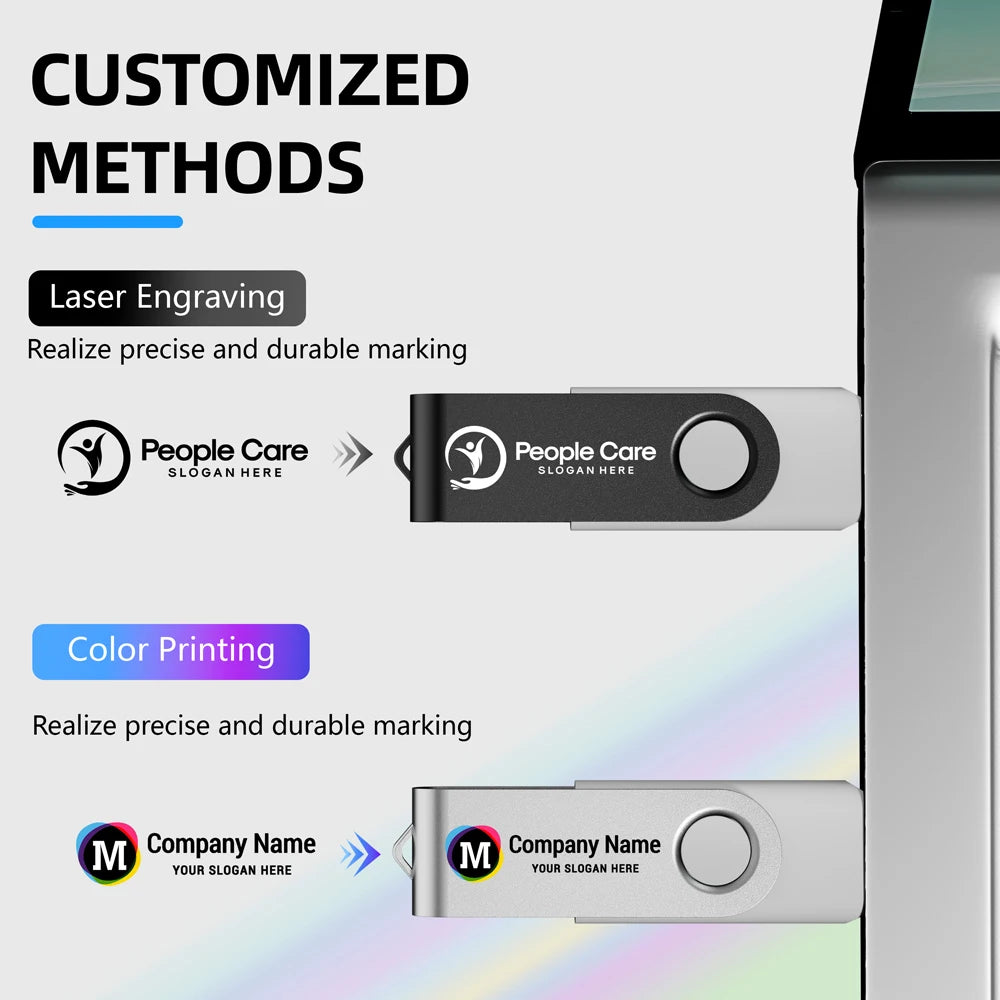 Free Custom Logo TYPE-C USB Flash Drive 128GB USB-C Pen Drive 64GB White Purple Memory Stick 32GB 16GB Pendrive Storage Device