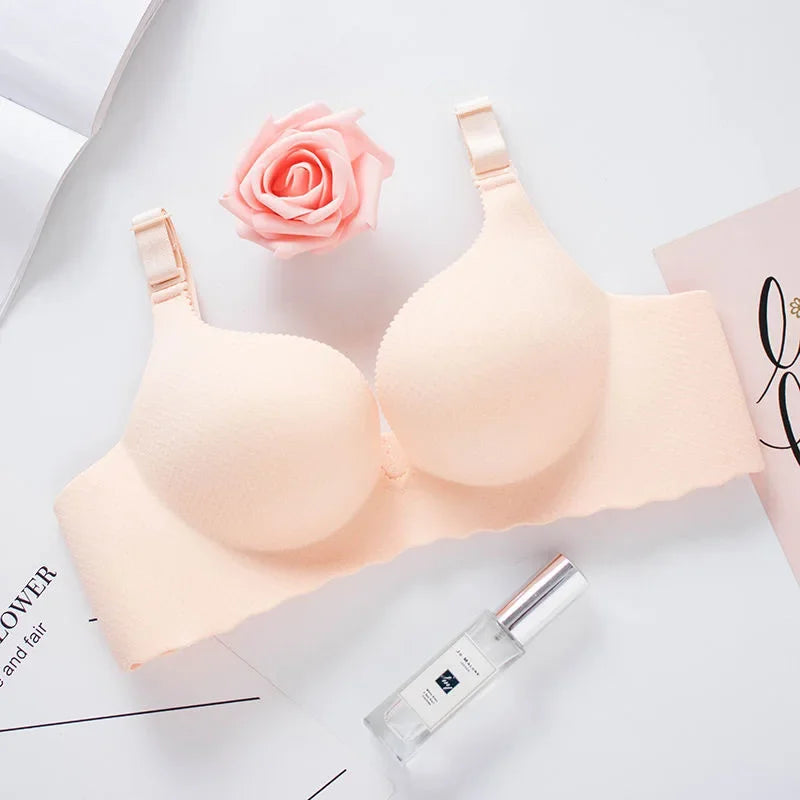 Extreme Push-Up Bra 8cm Thick Pads for Small Bust, Wireless Double Cup Lift, Soft Comfort Fabric, Adjustable Deep V Bras