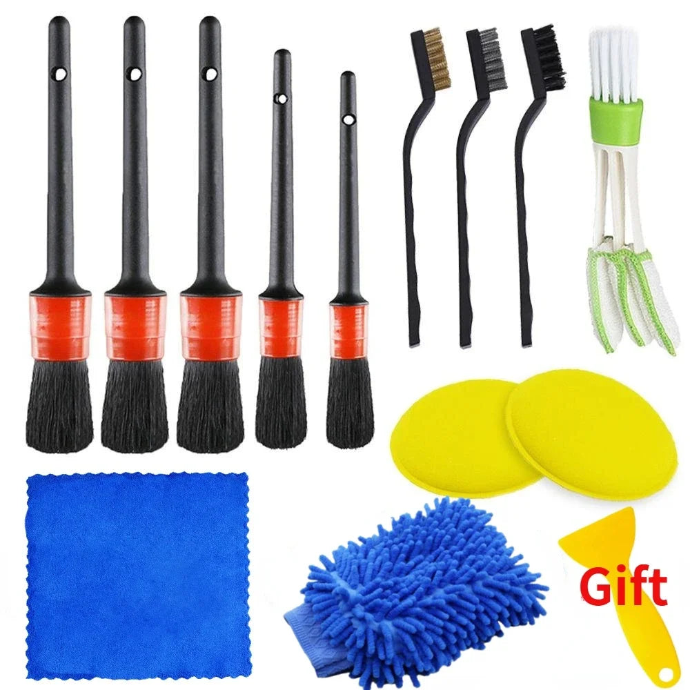 PWS New Car Detailing Brushes Kit Brushes for Automotive Cleaning Auto Air Cleaning Electric Drill Brush Cars Dirt Dust Cleaning