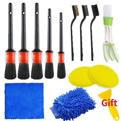 PWS New Car Detailing Brushes Kit Brushes for Automotive Cleaning Auto Air Cleaning Electric Drill Brush Cars Dirt Dust Cleaning