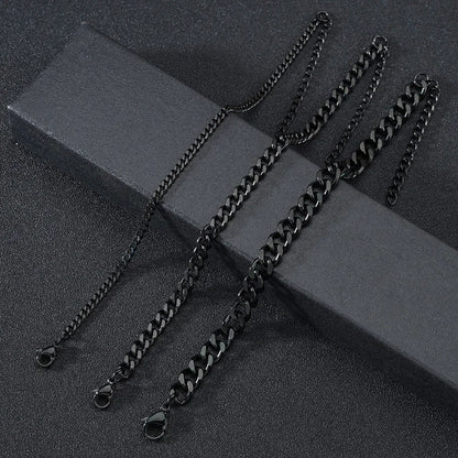 3.5-7MM Stainless Steel Chain Bracelets For Men Women Punk Curb Cuban Link Chain Bangle Fashion Party Never Fade Jewelry
