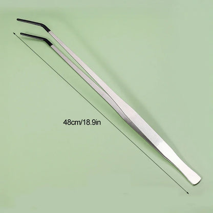 Stainless Steel Reptile Feeding Tongs with Rubber Tips - Straight & Curved Aquarium Pet Tweezers for Safe And Easy Feeding