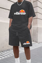 Men's Summer Casual and Fashionable Round Neck Short Sleeved T-shirt+shorts Breathable Sports Set Two-piece Set