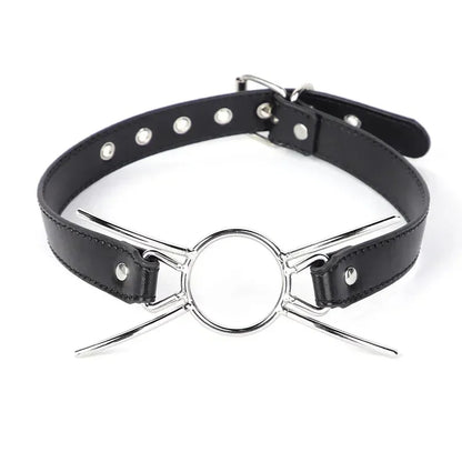 PU Leather Spider X Style O Ring Open Mouth Gag BDSM Oral Restraint Fetish Play Toy For Adult Men Women Couples