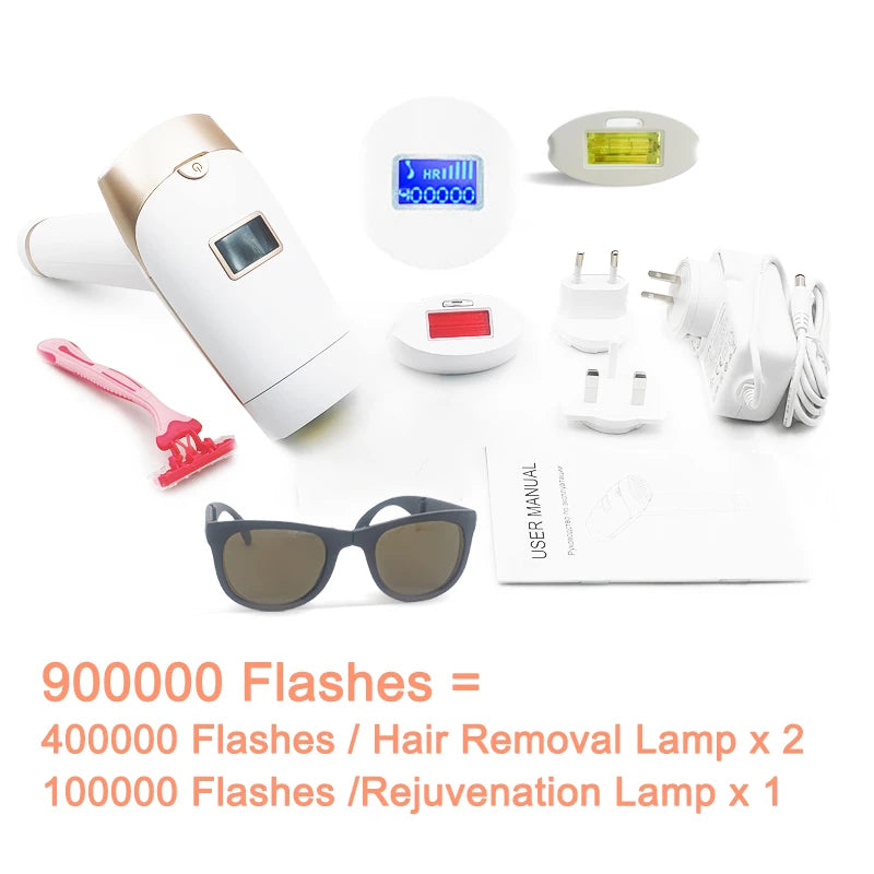 Updated Laser Hair Removal 2in1 Replaceable Lamp Rejuvenation Permanent Painless Hair Removal Bikini Trimmer IPL Epilator Device