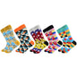 5 Pairs Novelty Men's Cotton Colorful Pattern Funny Fashion Happy Crew Dress Socks