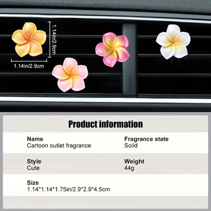 4pcs Car Flower Shape Air Conditioning Outlet Perfume Decoration Clip Air Freshener Diffuser Car Interior Accessories