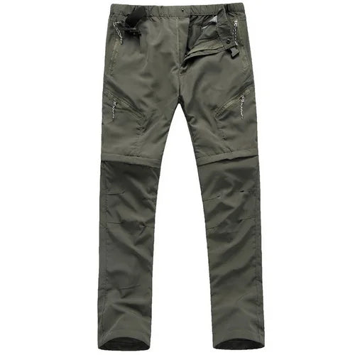 Summer Detachable Quick Dry Cargo Pants Men Waterproof Active Multifunction Pockets Outdoor Long Trousers Casual Pants