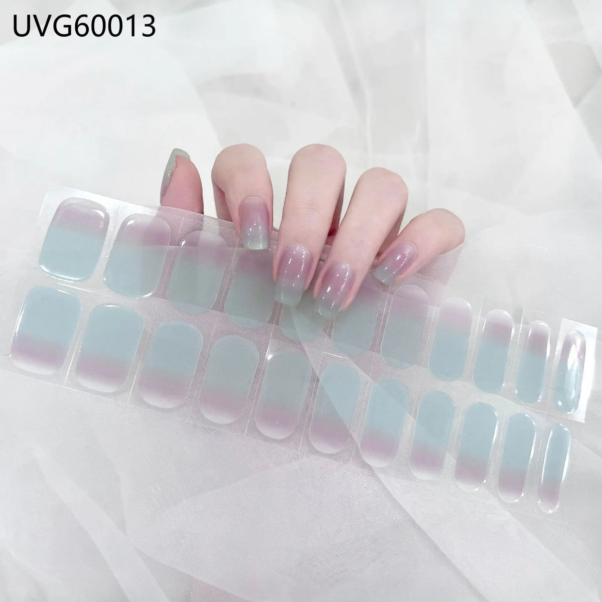 20/22Tips UV Semi cured Gel Nail Stickers Waterproof Long Lasting Full Gel Nail Wraps Press On Nail Decal DIY Manicure