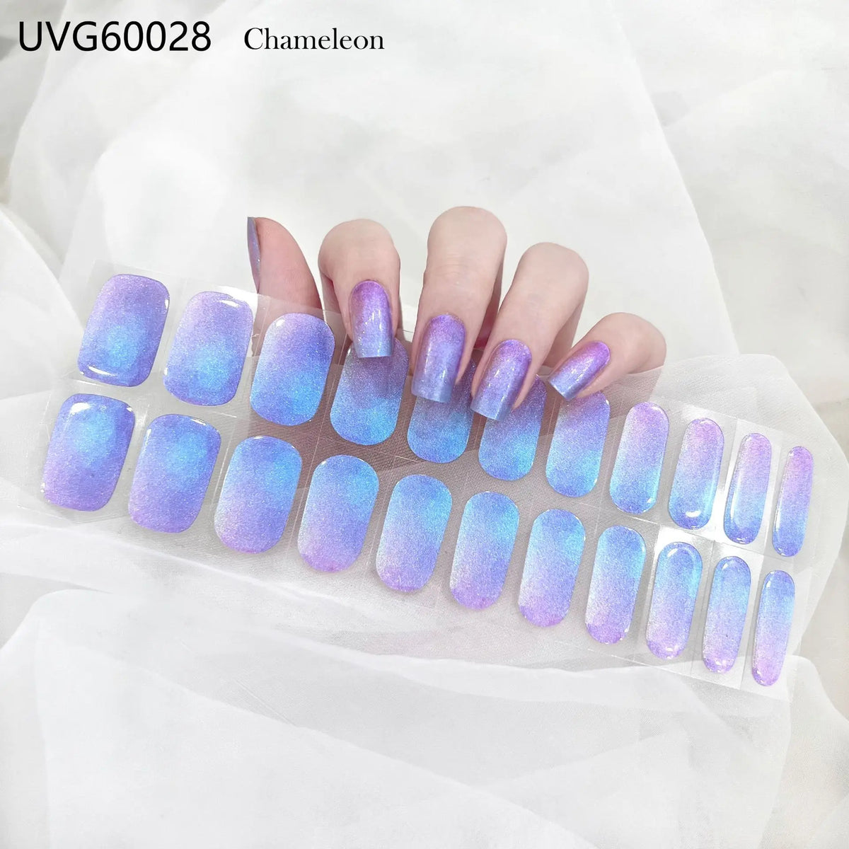 20/22Tips UV Semi cured Gel Nail Stickers Waterproof Long Lasting Full Gel Nail Wraps Press On Nail Decal DIY Manicure